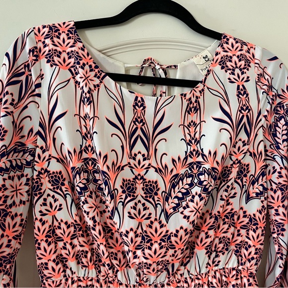 Pink Owl Boutique Fluorescent Orange and Pink Patterned Mini Dress Size Medium - Picture 9 of 14